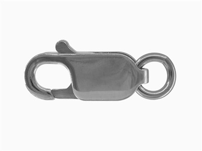 Fermoir Menotte plate rectangle avec anneau libre 9,7 x 3,8 mm, Or gris 18k rhodié - Image Standard - 1