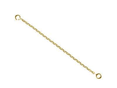 Chaînette de sureté pour bracelet, maille Forçat diamantée 1,36 mm, Or jaune 18k 3N