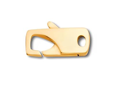 Fermoir Menotte plate avec anneau intégré 11 x 5 mm, Or jaune 18k