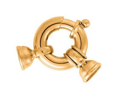 Anneau Marin avec embouts cloche striés 18 mm, Or jaune 18k. Réf. 17056 - Image Standard - 2