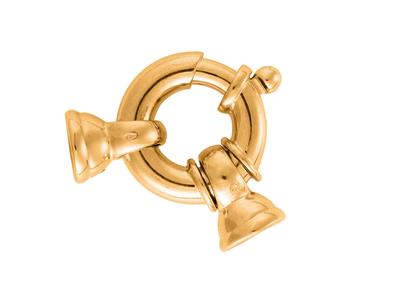 Anneau Marin avec embouts cloche striés 15 mm, Or jaune 18k. Réf. 17055 - Image Standard - 2