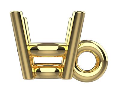 Chaton 3D, 4 griffes double bâte avec bélière pour pierre ronde de 3,4 mm, Or jaune 18k. Réf. 10410 - Image Standard - 2