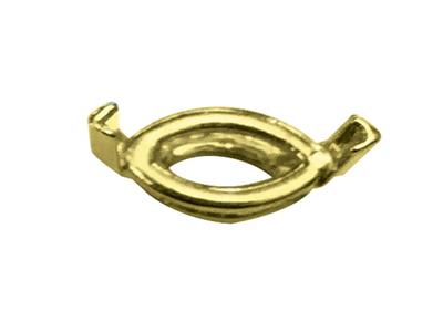 Chaton 2 griffes pour pierre navette de 4,05 x 2,20 mm, Or jaune 18k. Réf. 02115 - Image Standard - 2