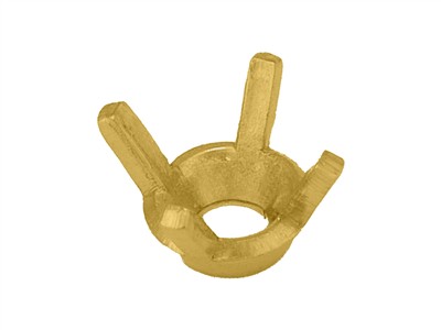 Chaton 4 griffes pour pierre ronde de 4 mm, Or jaune 18k. Réf 01410