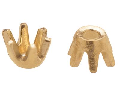Chaton 6 griffes pour pierre ronde de 3,9 mm, Or jaune 18k. Réf. 01007 - Image Standard - 3