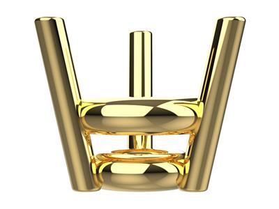 Chaton 3D, 3 griffes double bâte pour pierre ronde de 4,20 mm, Or jaune 18k. Réf. 10300 - Image Standard - 2