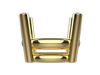 Chaton 3D, 4 griffes double bâte pour pierre ovale 6 x 4 mm, Or jaune 18k. Réf. 10450 - Image Standard - 2