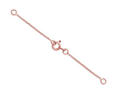 Chainette de sûreté pour collier, maille Forçat ronde 1,10 mm, 6 cm, Or rouge 18k