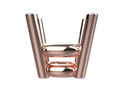 Chaton 3D, 4 griffes double bâte pour pierre ronde de 4,4 mm, Or rouge 18k. Réf. 10400 - Image Standard - 2