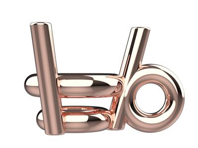 Chaton 3D, 4 griffes double bâte avec bélière pour pierre ronde de 3 mm, Or rouge 18k. Réf. 10410 - Image Standard - 2