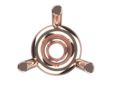 Chaton 3D, 3 griffes double bâte pour pierre ronde de 3 mm, Or rouge 18k. Réf. 10300 - Image Standard - 3