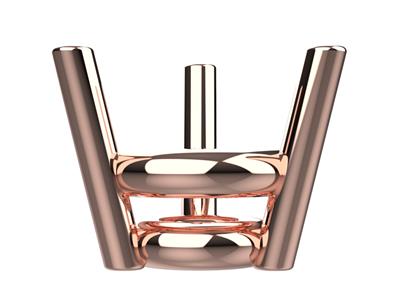 Chaton 3D, 3 griffes double bâte pour pierre ronde de 4 mm, Or rouge 18k. Réf. 10300 - Image Standard - 2