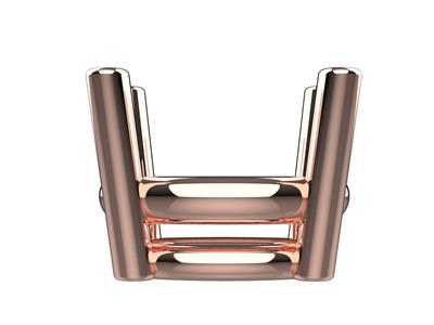 Chaton 3D, 4 griffes double bâte pour pierre ovale 10 x 8 mm, Or rouge 18k. Réf. 10450 - Image Standard - 2