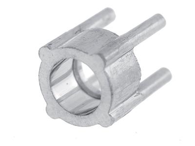 Chaton 4 griffes pour pierre ronde de 3 mm, Or gris 18k Pd 10. Réf. 02065 - Image Standard - 2