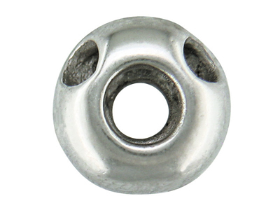 Bélière ronde passante 9 mm, Or gris 18k Pd 10. Réf. 7255