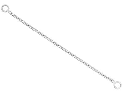 Chaînette de sûreté pour bracelet, maille forçat 1,40 mm, Or gris 18k. Réf. 07104-2