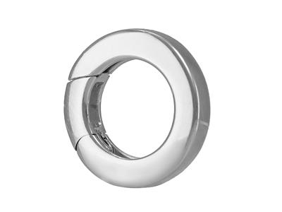 Fermoir invisible 13,50 mm, tube plat, Or gris 18k Rhodié - Image Standard - 2