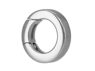 Fermoir invisible 9,90 mm, tube plat, Or gris 18k Rhodié - Image Standard - 2