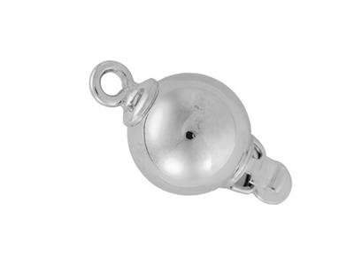 Fermoir imperdable, boule lisse 8 mm, Or gris 18k Pd6,50 - Image Standard - 2