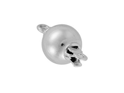 Fermoir imperdable, boule lisse 8 mm, Or gris 18k Pd6,50 - Image Standard - 3