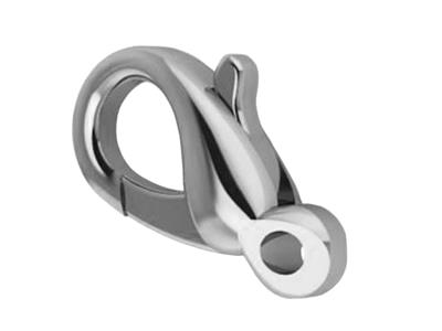 Fermoir Menotte baroque fondu 8 mm, Or gris 18k Pd 13. Réf. 37033 - Image Standard - 2