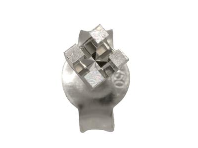 Boucle d'oreille prête à sertir 4 griffes carrées, pour pierre de 1,30 mm, Or gris 18k rhodié, la pièce - Image Standard - 3