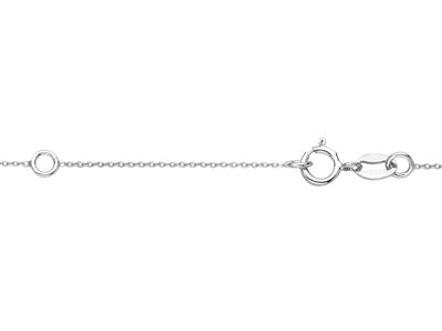 Collier maille Forçat, avec support tige pour perle et chaton pour pierre de 0,01 ct, 41+3 cm, Or gris 18k - Image Standard - 4