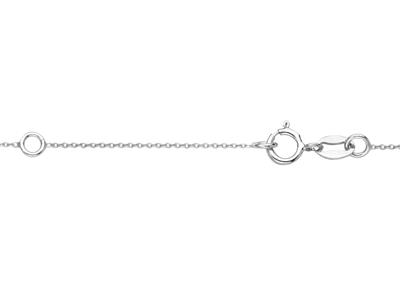 Collier maille Forçat, avec support tige pour perle et chaton pour pierre de 0,05 ct, 41+3 cm, Or gris 18k - Image Standard - 4