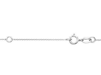 Collier maille Forçat, avec support tige pour perle et chaton pour pierre de 0,03 ct, 45 cm, Or gris 18k - Image Standard - 4
