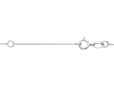 Collier maille Forçat, avec support tige pour perle et chaton pour pierre de 0,10 ct, 42+3 cm, Or gris 18k - Image Standard - 4