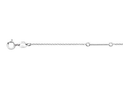 Bracelet à sertir maille Forçat ronde, pour 3 perles et 6 pierres de 0,01ct, 18+1 cm, Or gris 18k - Image Standard - 3