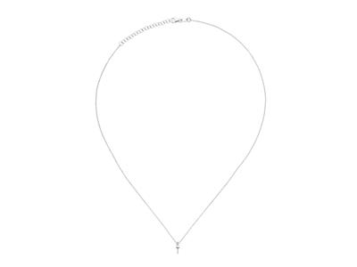 Collier maille Forçat, avec belière mobile pour perle, 425 cm, Or gris 18k