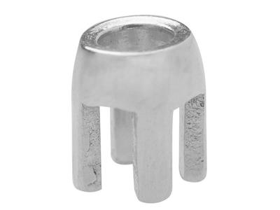 Chaton 4 griffes pour pierre ronde de 3 mm, Or gris 18k Pd 12,5. Réf. 01477 - Image Standard - 2