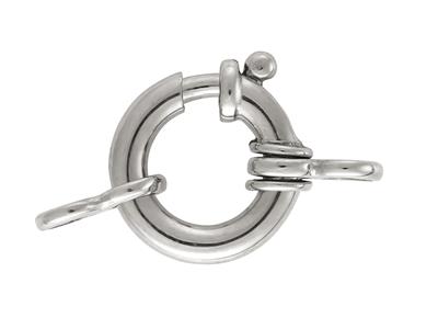 Anneau Marin avec double anneau 11 mm, Or gris 18k rhodié. Réf. 17194