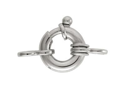 Anneau Marin avec double anneau 12 mm, Or gris 18k rhodié. Réf. 17194