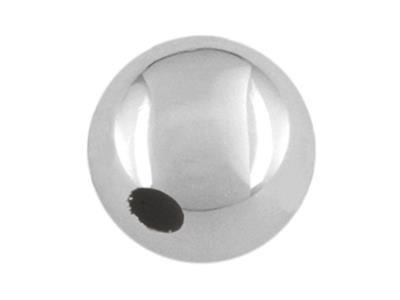 Boule légère lisse 2 trous, 4 mm, Or gris 18k. Réf. 04751