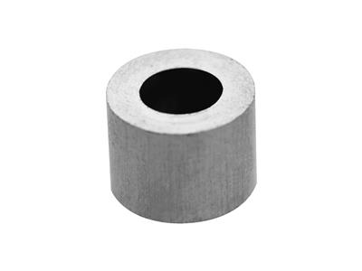 Douille cylindrique pour pierre ronde de 4,5 mm, Or gris 18k Pd 12,5. Réf. 4449-14