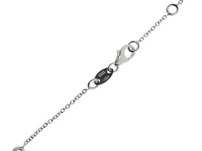 Bracelet à sertir maille Forçat ronde, pour 5 pierres de 1,90 mm, 17,5+1cm, Or gris 18k rhodié - Image Standard - 4
