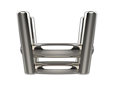 Chaton 3D, 4 griffes double bâte pour pierre ovale 5 x 3 mm, Or gris 18k Pd13. Réf. 10450 - Image Standard - 2