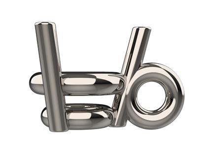 Chaton 3D, 3 griffes double bâte avec bélière pour pierre ronde de 2,8 mm, Or gris 18k. Réf. 10310 - Image Standard - 2