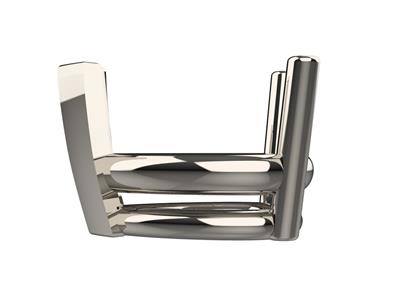 Chaton 3D, 3 griffes double bâte pour pierre poire de 4 x 3 mm, Or gris 18k. Réf. 10350 - Image Standard - 2