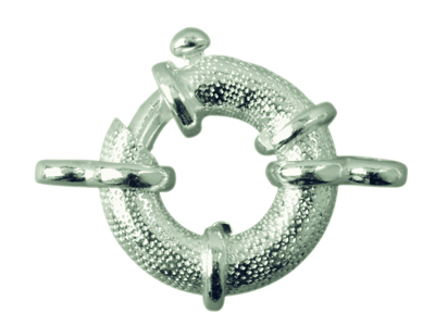 Anneau Marin moleté avec double anneau 16,5 mm Argent 925. Réf. 27101