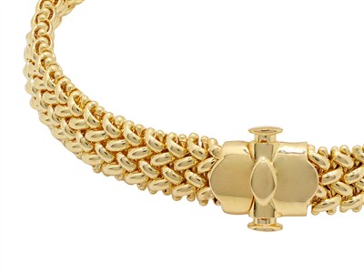 Bracelet maille Polonaise creuse 8,60 mm, 19 cm, Or jaune 14k - Image Standard - 4