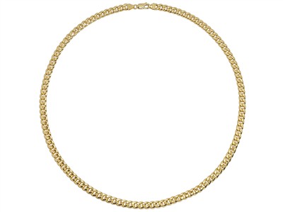 Collier maille Gourmette creuse 5,50 mm, 50 cm, Or jaune 14k - Image Standard - 2