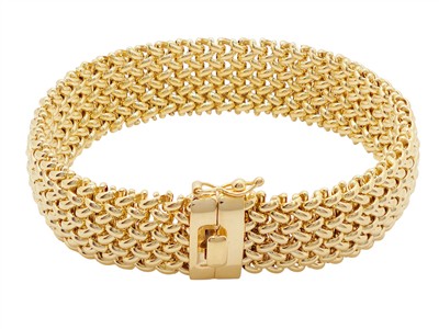 Bracelet maille Polonaise creuse 15 mm, 19 cm, Or jaune 14k - Image Standard - 2