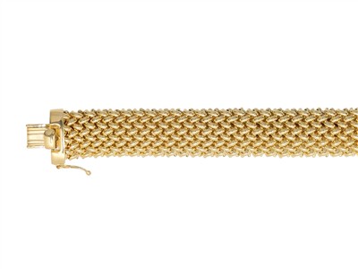 Bracelet maille Polonaise creuse 15 mm, 19 cm, Or jaune 14k - Image Standard - 3