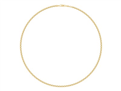 Collier maille Jaseron creuse 3 mm, 45 cm, Or jaune 14k - Image Standard - 1