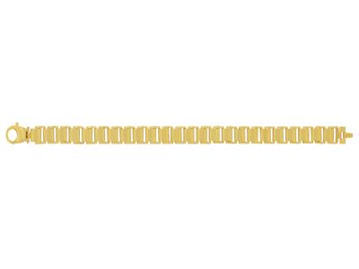 Bracelet Homme mailles articulées creux 11 mm, 21 cm, Or jaune 18k