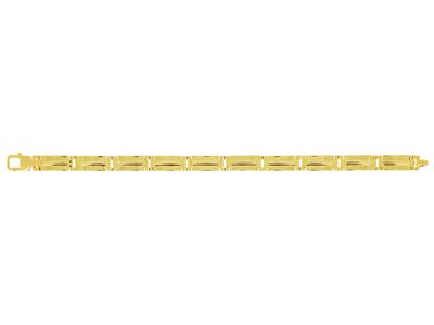 Bracelet plaques creuses 8 mm , 21 cm, Or jaune 18k