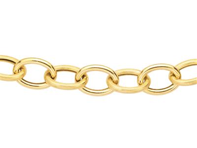 Collier maille Forçat 10 mm, tube de 2 mm, 45 cm, Or jaune 18k - Image Standard - 2